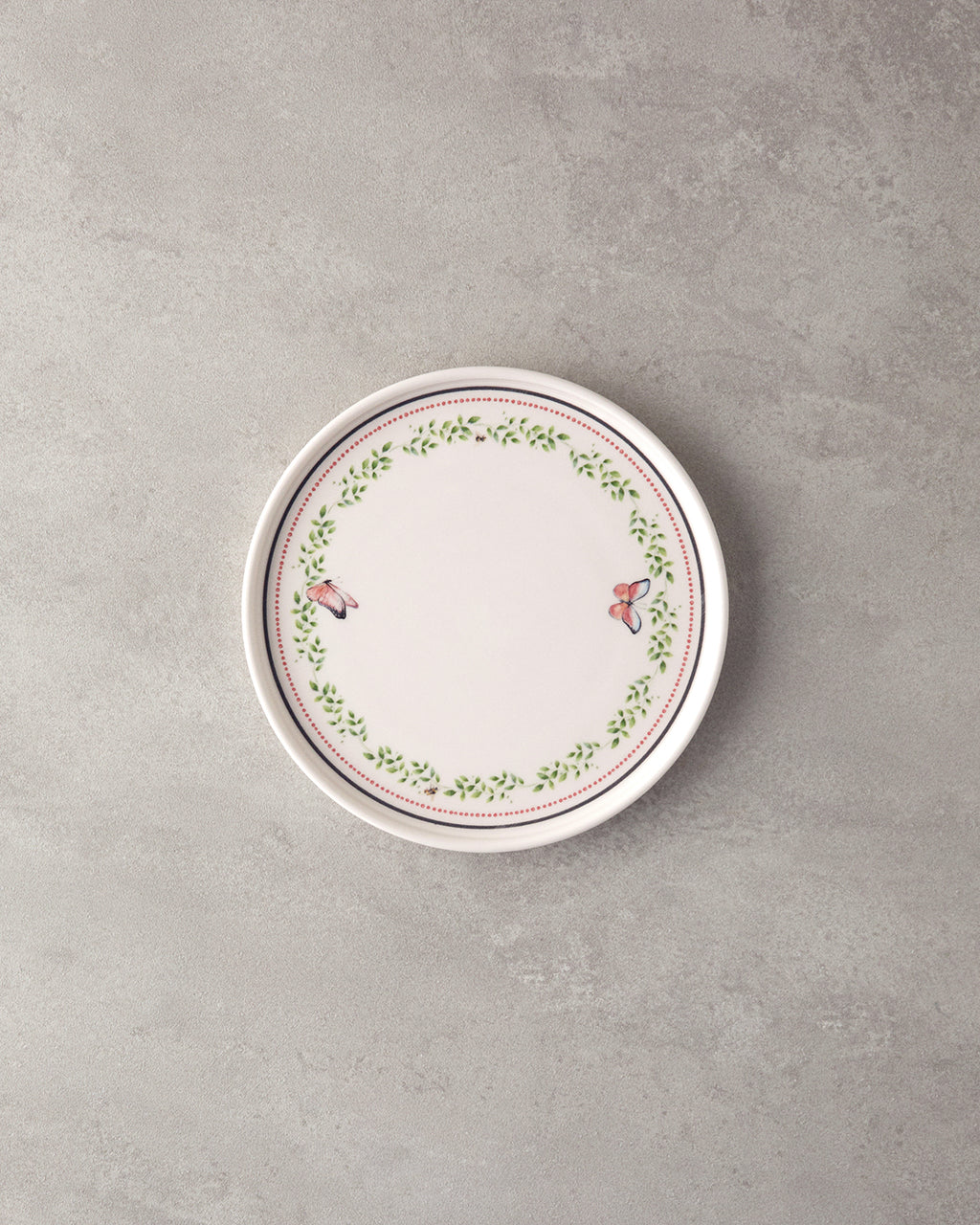 Ceramic Breakfast Set 14 Pieces 6 Servings Green - Pink (view 4)