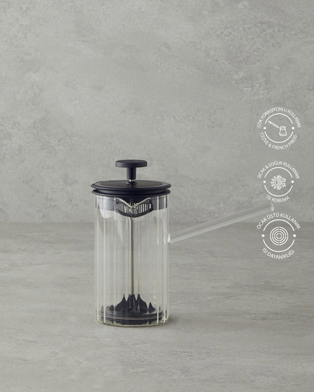 Pansy Borosilicate French Press 400 ml Black