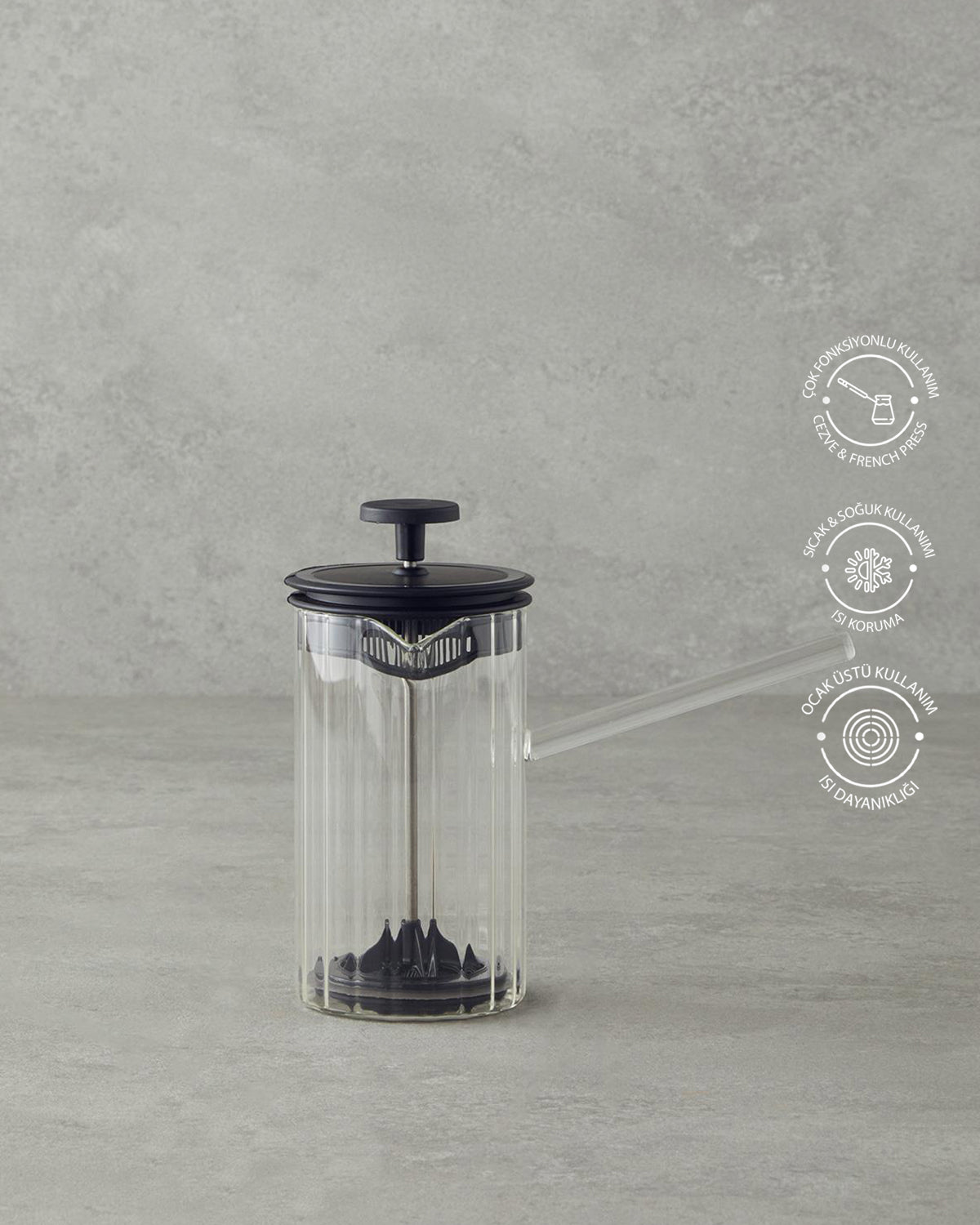 Pansy Borosilicate French Press 400 ml Black