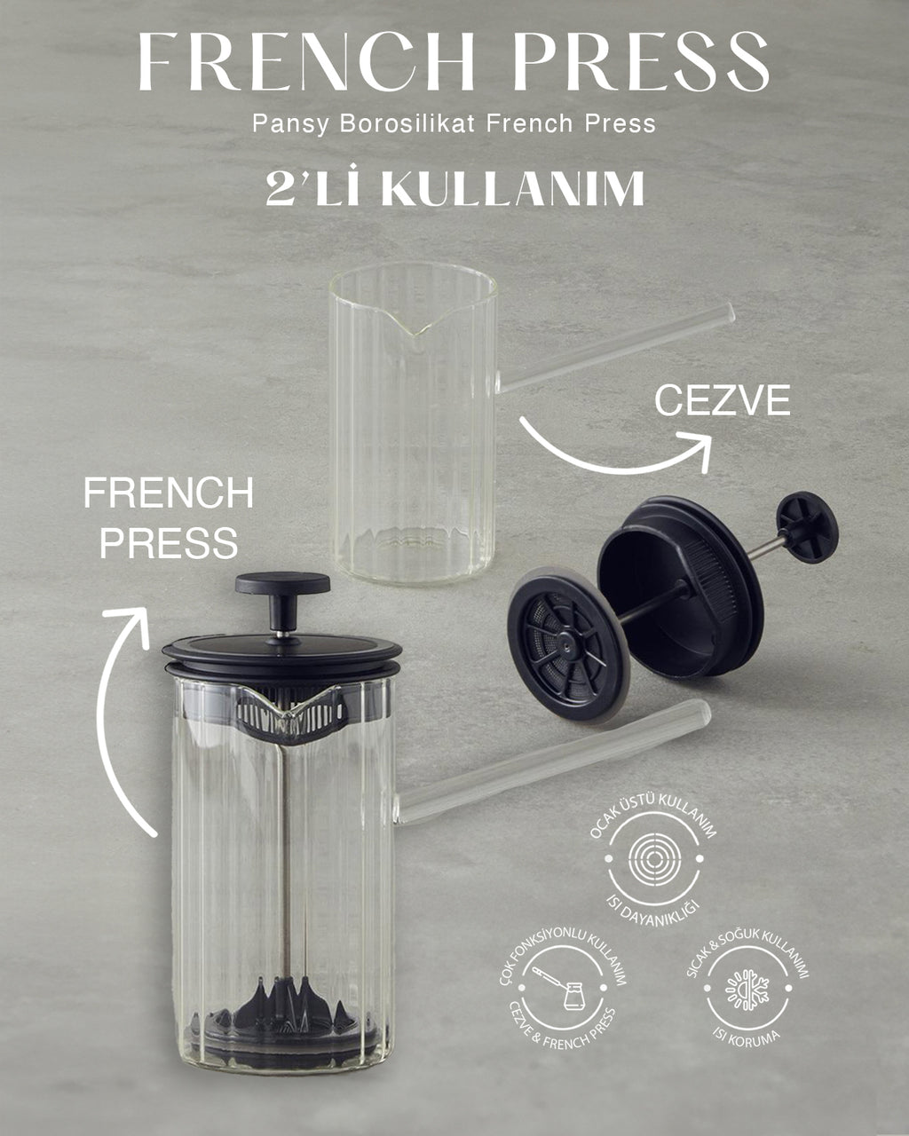 Pansy Borosilicate French Press 400 ml Black (view 4)