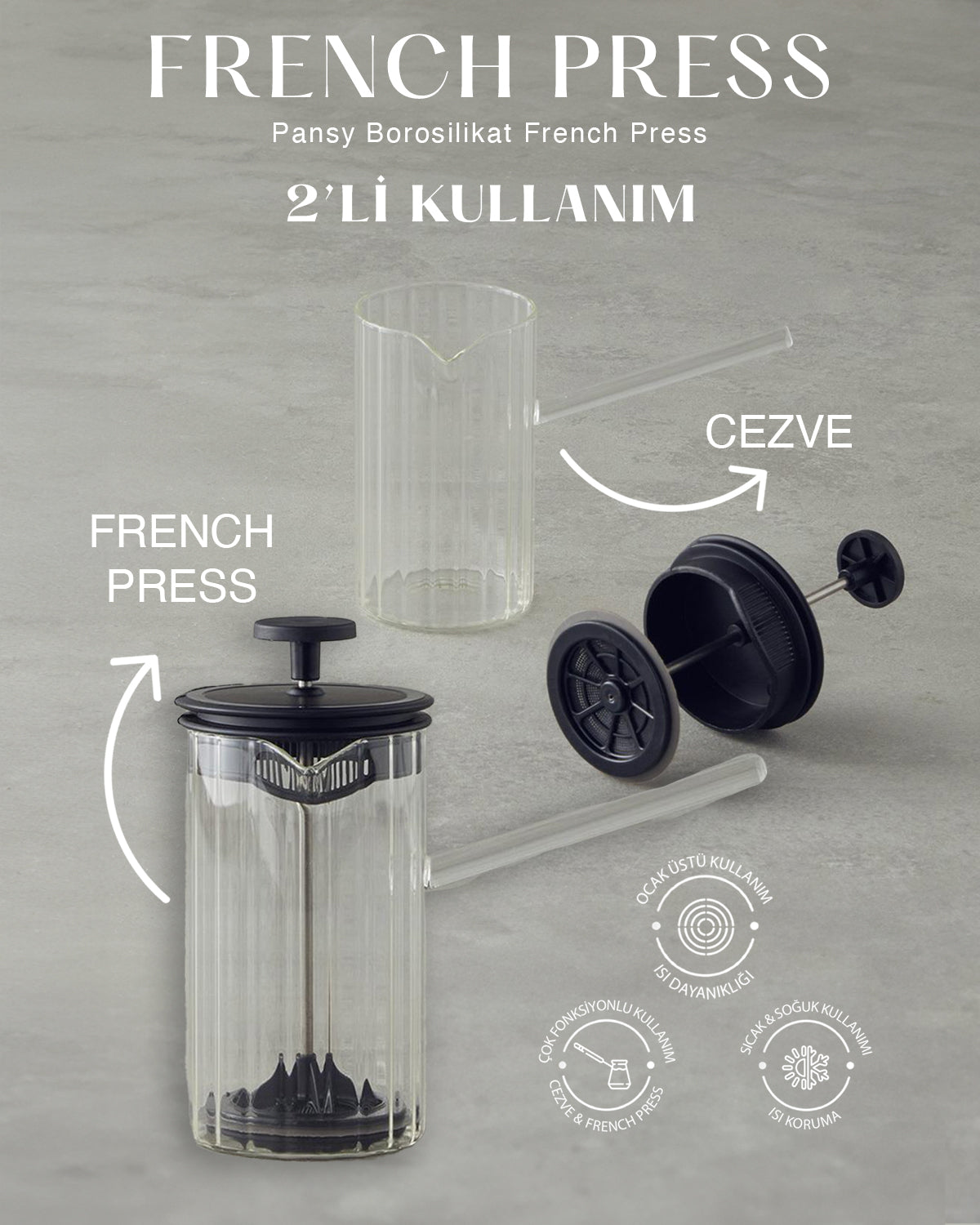 Pansy Borosilicate French Press 400 ml Black (view 4)