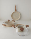 Mocha Aluminum 5 Pieces Pot Set 20-26-26 cm Brown
