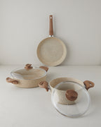 Mocha Aluminum 5 Pieces Pot Set 20-26-26 cm Brown