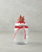 Ginger Man Glass Jar 950 ml White - Red