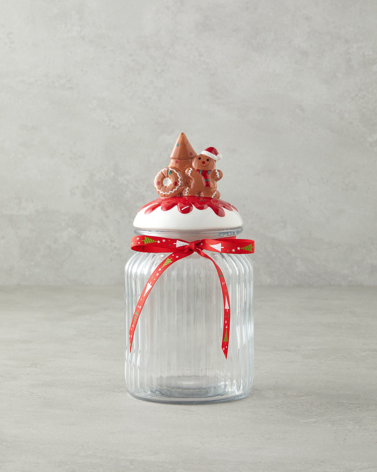 Ginger Man Glass Jar 950 ml White - Red