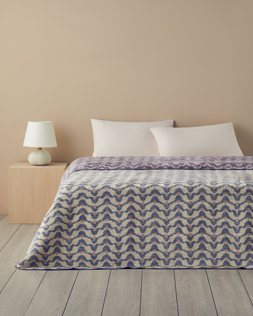 Heritage Cotton Acrylic Blanket Blue - Double 200x220 cm (view 2)