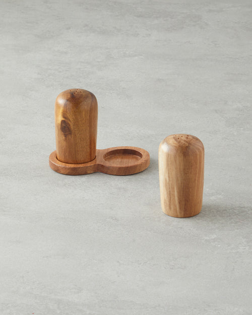 Acacia 2 pcs Salt and Pepper Shaker 11x9 cm Brown (view 2)