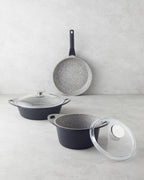 Costa Aluminum 5 Pieces Pot Set 20-26-26 cm Gray
