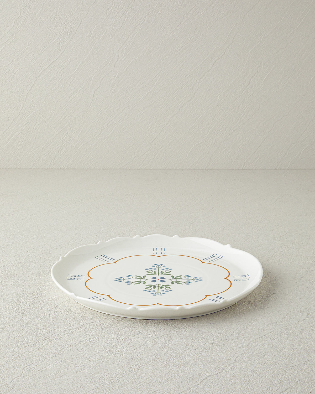Retro Paisley New Bone China Serving Plate 27 cm White - Blue