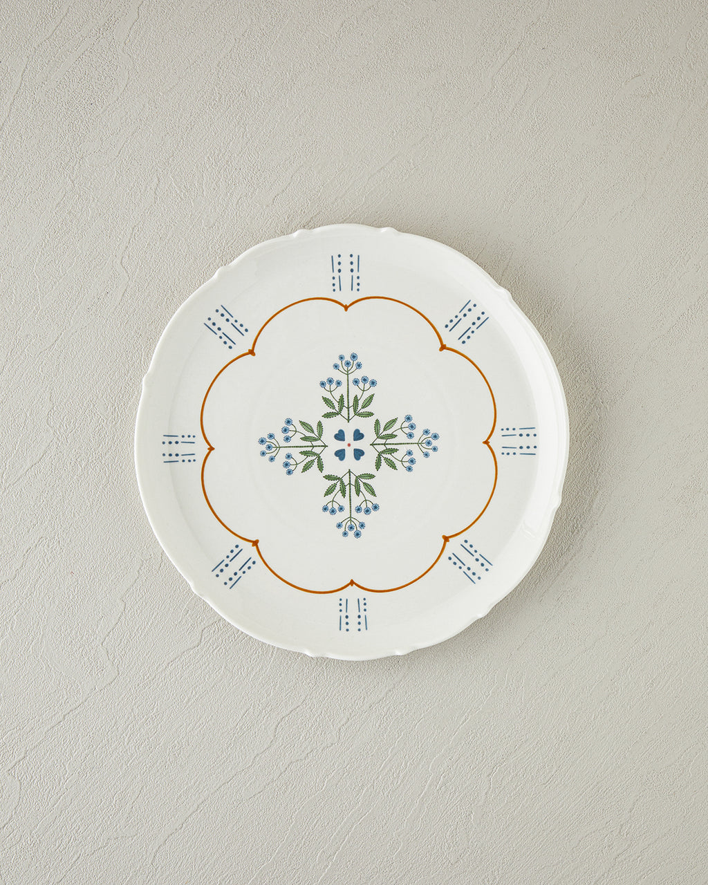Retro Paisley New Bone China Serving Plate 27 cm White - Blue (view 2)