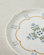 Retro Paisley New Bone China Serving Plate 27 cm White - Blue (view 3)