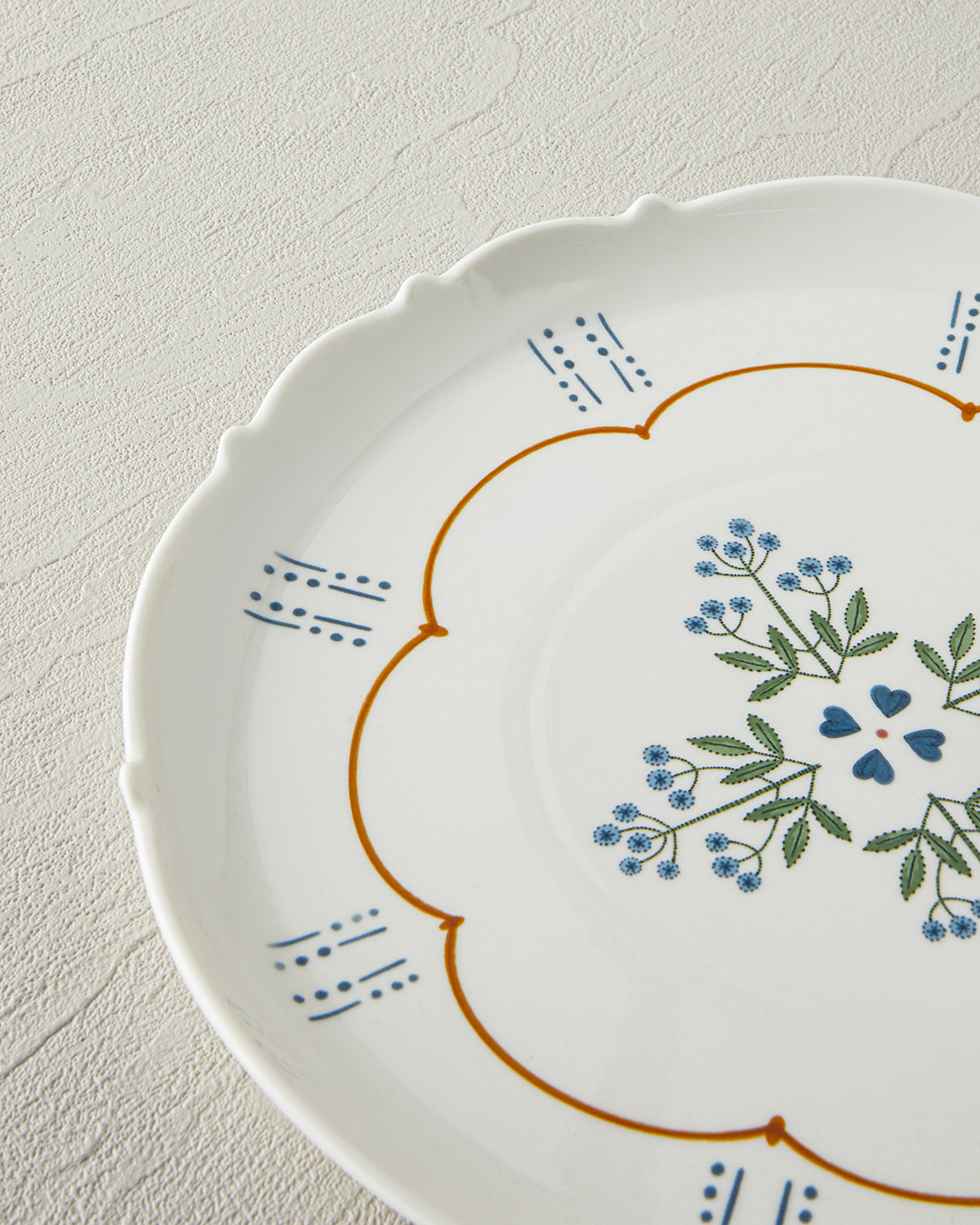 Retro Paisley New Bone China Serving Plate 27 cm White - Blue (view 3)