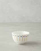 Retro Hearty New Bone China Bowl 10 cm White - Blue (view 2)