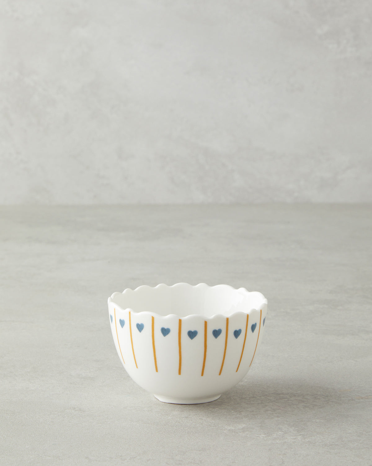 Retro Hearty New Bone China Bowl 10 cm White - Blue (view 2)