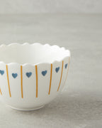 Retro Hearty New Bone China Bowl 10 cm White - Blue (view 3)