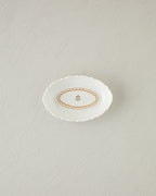 Retro Rosy New Bone China Rectangular Plate 17 cm White - Orange (view 2)