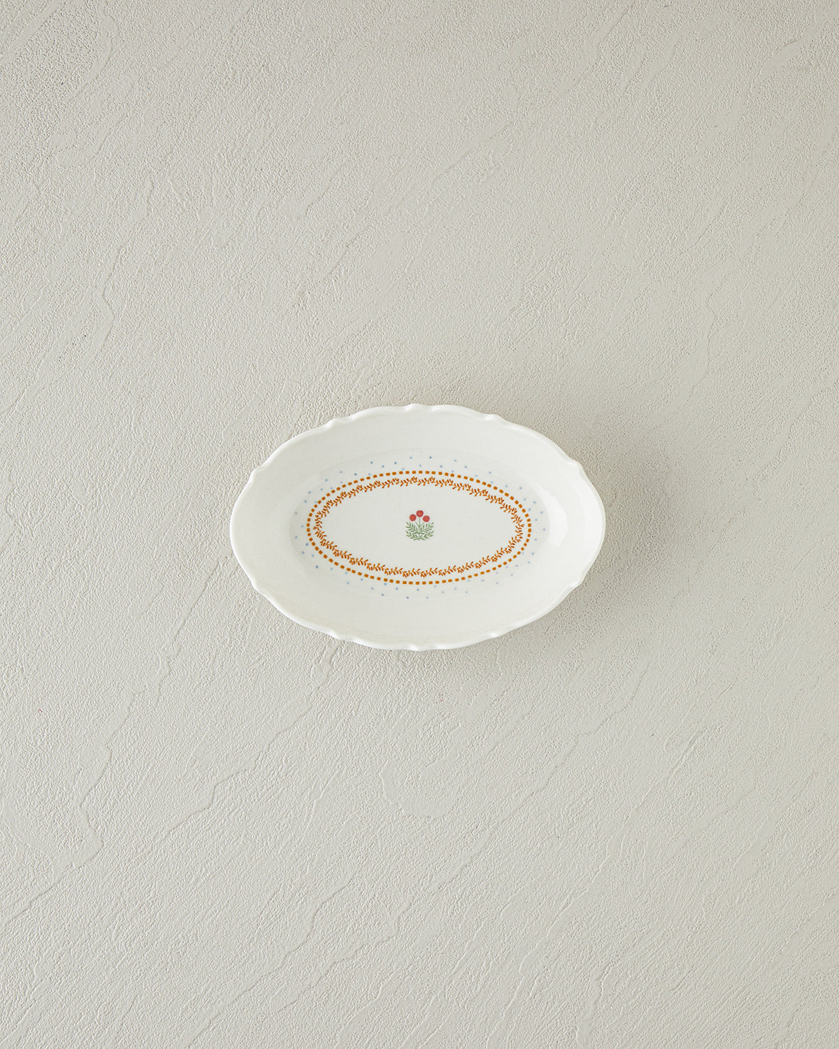 Retro Rosy New Bone China Rectangular Plate 17 cm White - Orange (view 2)