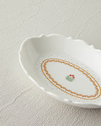 Retro Rosy New Bone China Rectangular Plate 17 cm White - Orange (view 3)