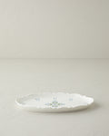 Retro Paisley New Bone China Rectangular Plate 26 cm White - Blue