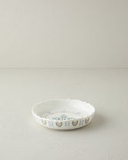 Retro Paisley New Bone China Deep Plate 19 cm White - Blue