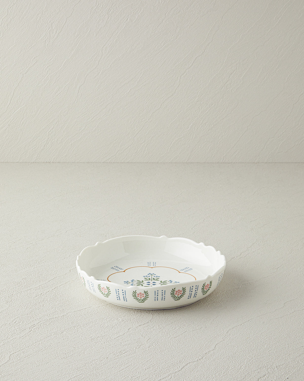 Retro Paisley New Bone China Deep Plate 19 cm White - Blue