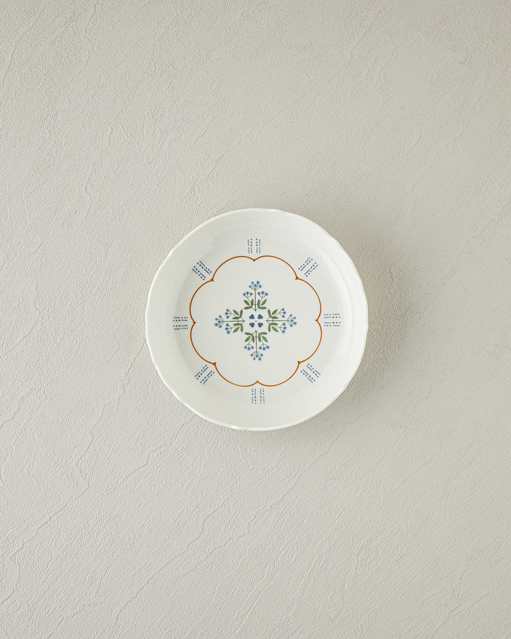 Retro Paisley New Bone China Deep Plate 19 cm White - Blue (view 2)
