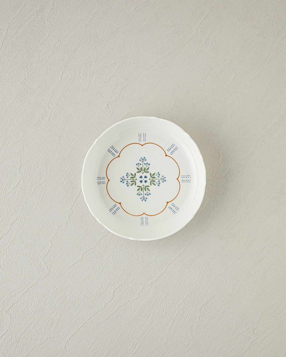 Retro Paisley New Bone China Deep Plate 19 cm White - Blue (view 2)