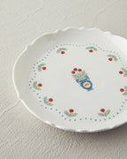 Retro Realm New Bone China Cake Plate 18 cm White - Orange (view 3)