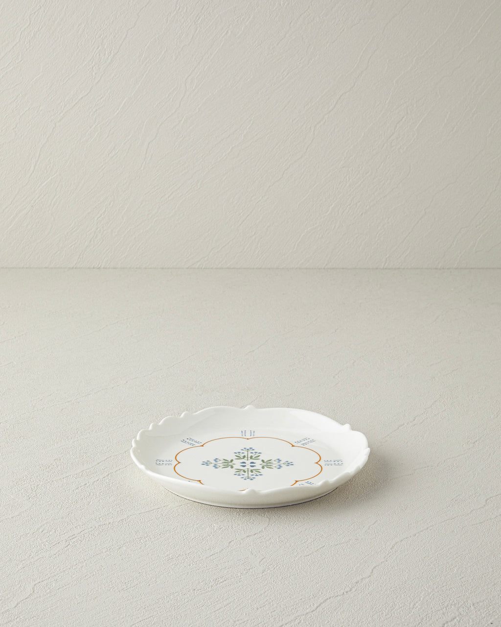Retro Paisley New Bone China Cake Plate 18 cm White - Blue