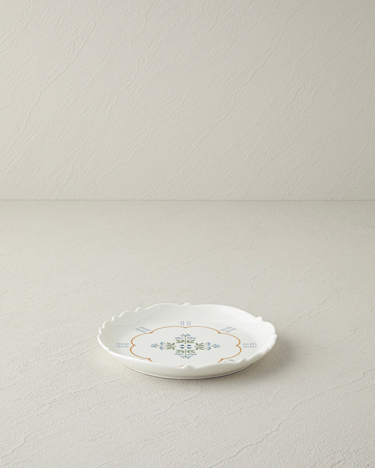 Retro Paisley New Bone China Cake Plate 18 cm White - Blue