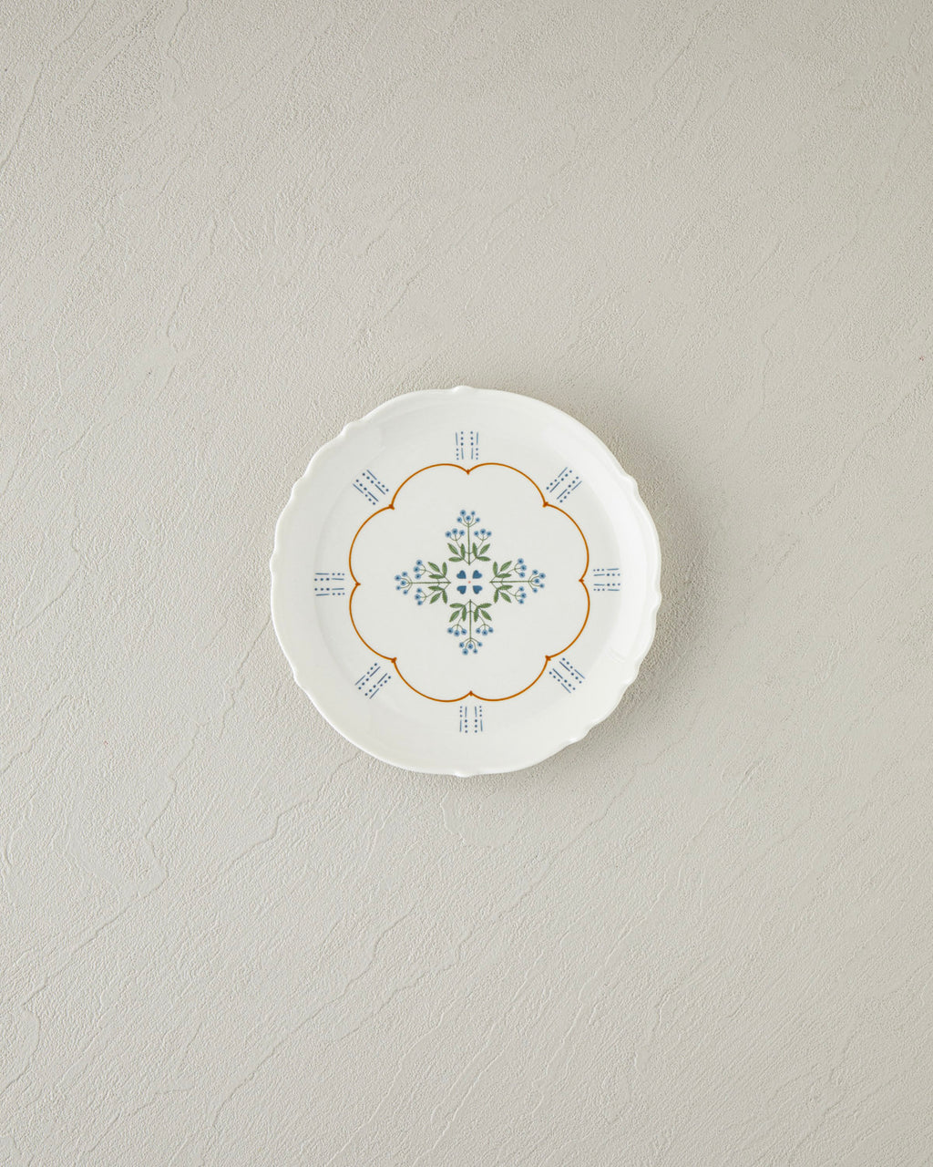Retro Paisley New Bone China Cake Plate 18 cm White - Blue (view 2)