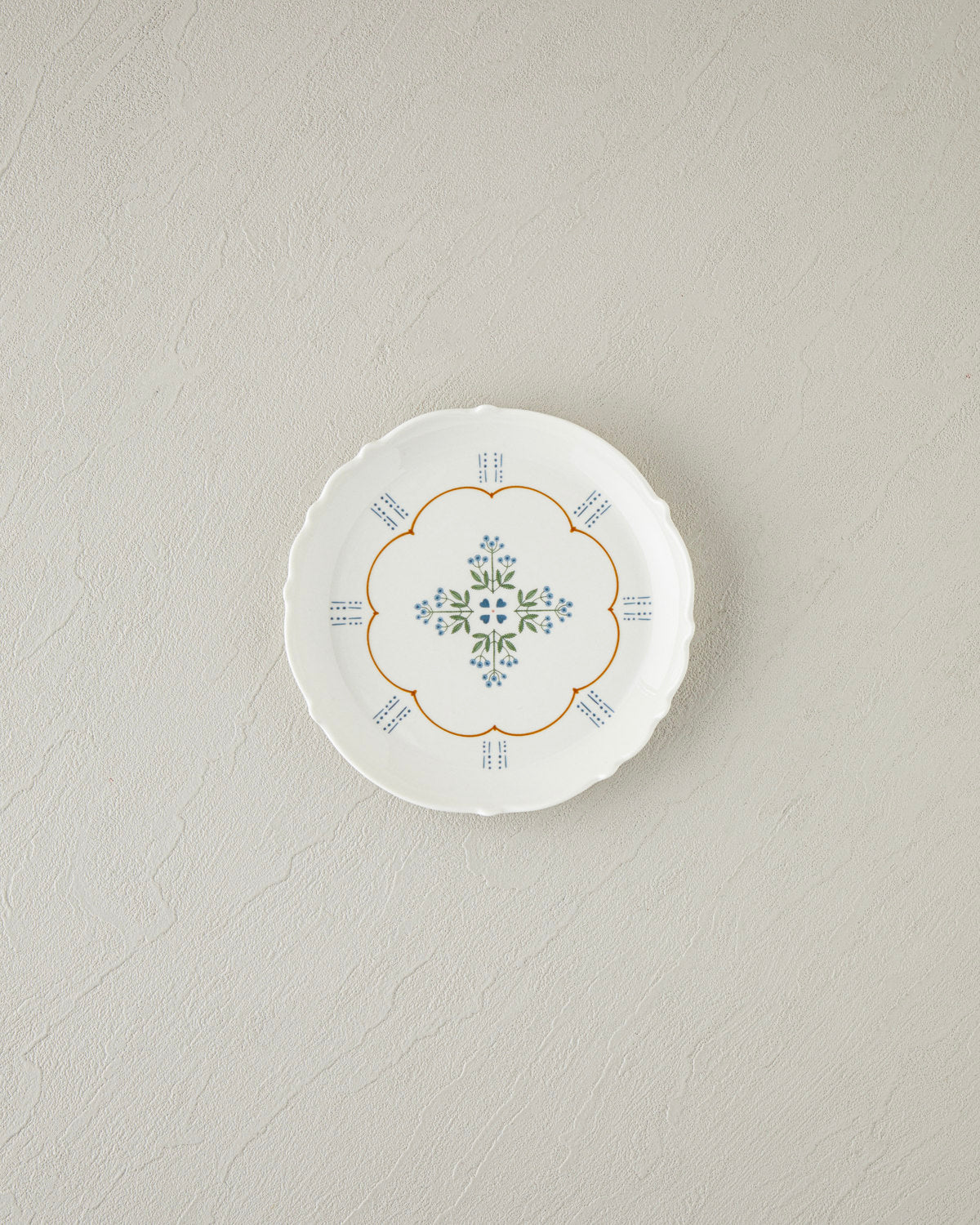 Retro Paisley New Bone China Cake Plate 18 cm White - Blue (view 2)