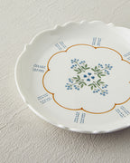 Retro Paisley New Bone China Cake Plate 18 cm White - Blue (view 3)