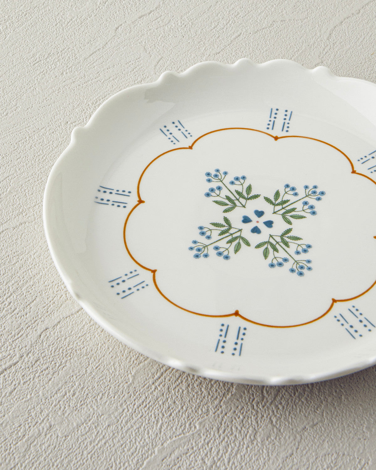 Retro Paisley New Bone China Cake Plate 18 cm White - Blue (view 3)