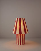Colorful Striped Paper Thread Table Lamp 12x25x43 cm Red - Cream (view 2)