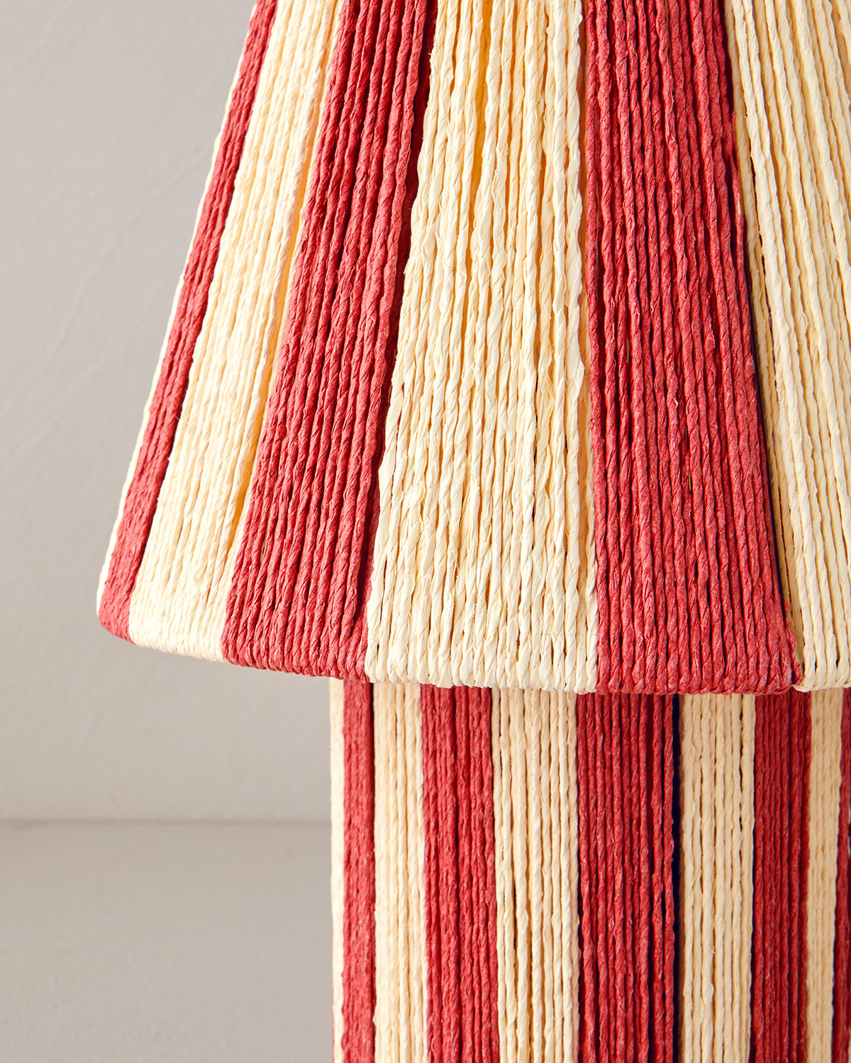 Colorful Striped Paper Thread Table Lamp 12x25x43 cm Red - Cream (view 3)