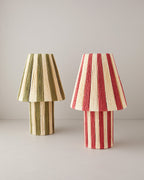 Colorful Striped Paper Thread Table Lamp 12x25x43 cm Red - Cream (view 4)