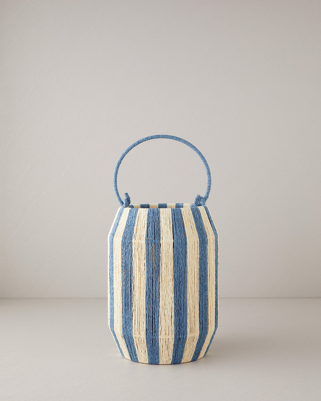 Colorful Striped Paper Thread Lantern 16x20x28 cm Blue
