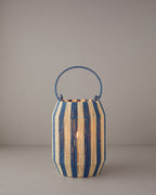 Colorful Striped Paper Thread Lantern 16x20x28 cm Blue (view 2)