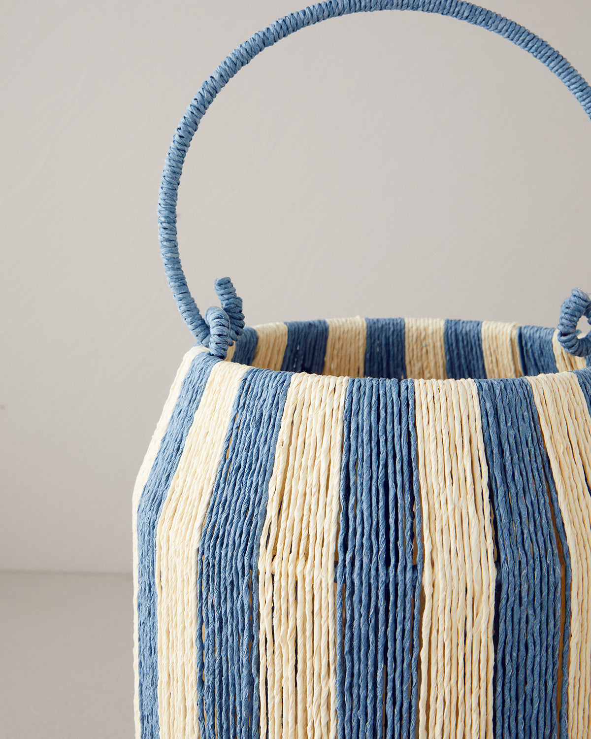 Colorful Striped Paper Thread Lantern 16x20x28 cm Blue (view 3)
