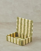 Colorful Striped Paper Thread Decorative Box - Red - 18x18x8 cm (view 2)