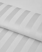 Deluxe Striped Cotton Satin Super King Plus Duvet Cover Set Off White (view 10)