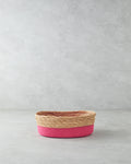 Colorful Lines Paper Thread Basket - Pink - 24x18x8 cm