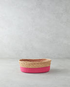 Colorful Lines Paper Thread Basket - Pink - 24x18x8 cm