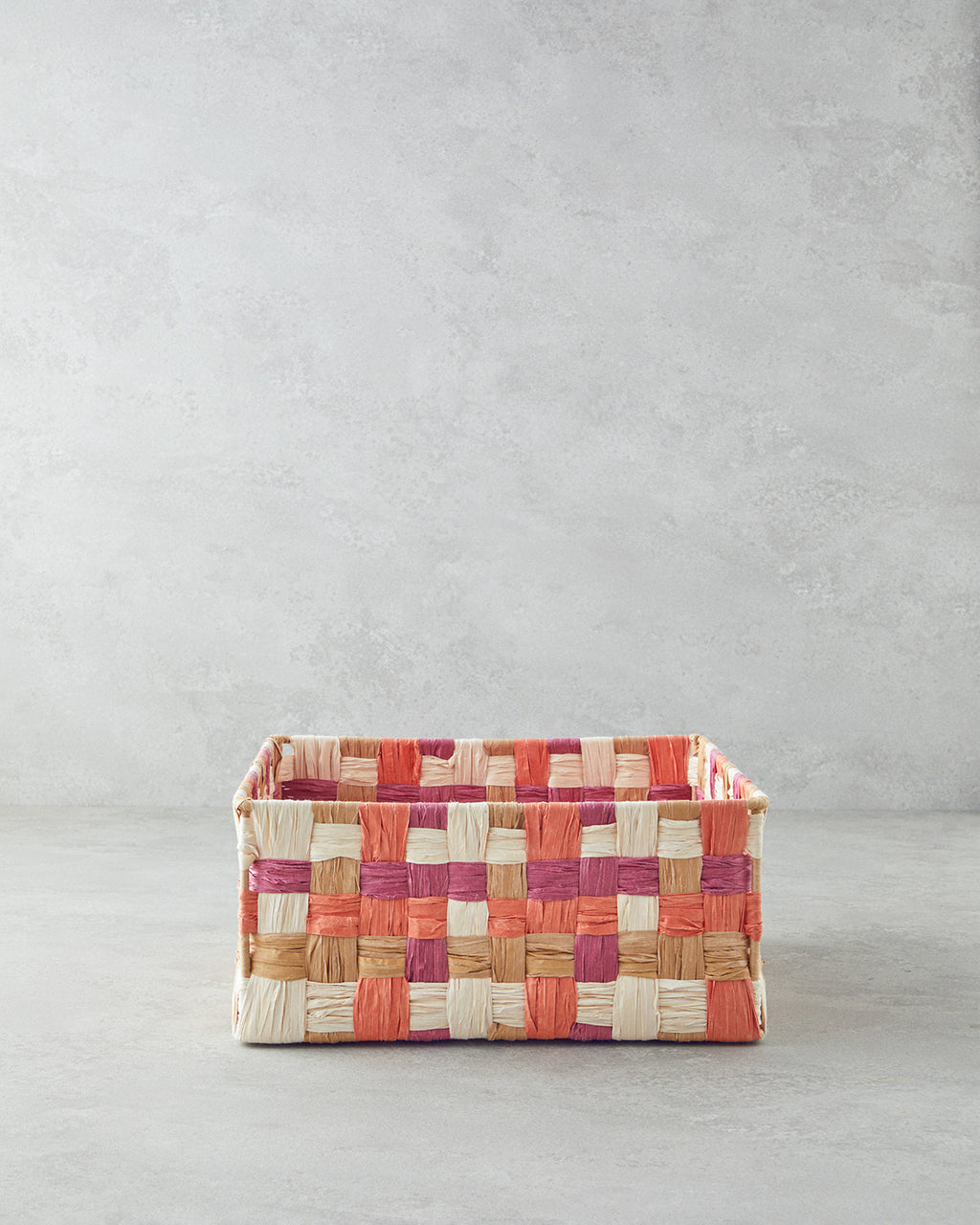 Modern Square Paper Thread Basket - Orange - 26x26x12 cm