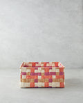 Modern Square Paper Thread Basket - Orange - 26x26x12 cm