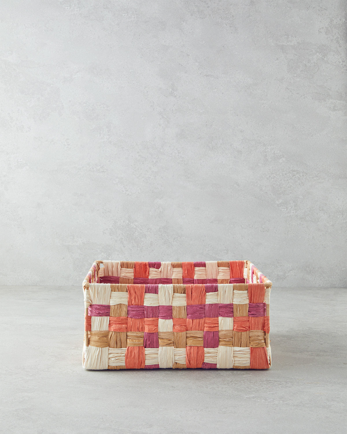 Modern Square Paper Thread Basket - Orange - 26x26x12 cm