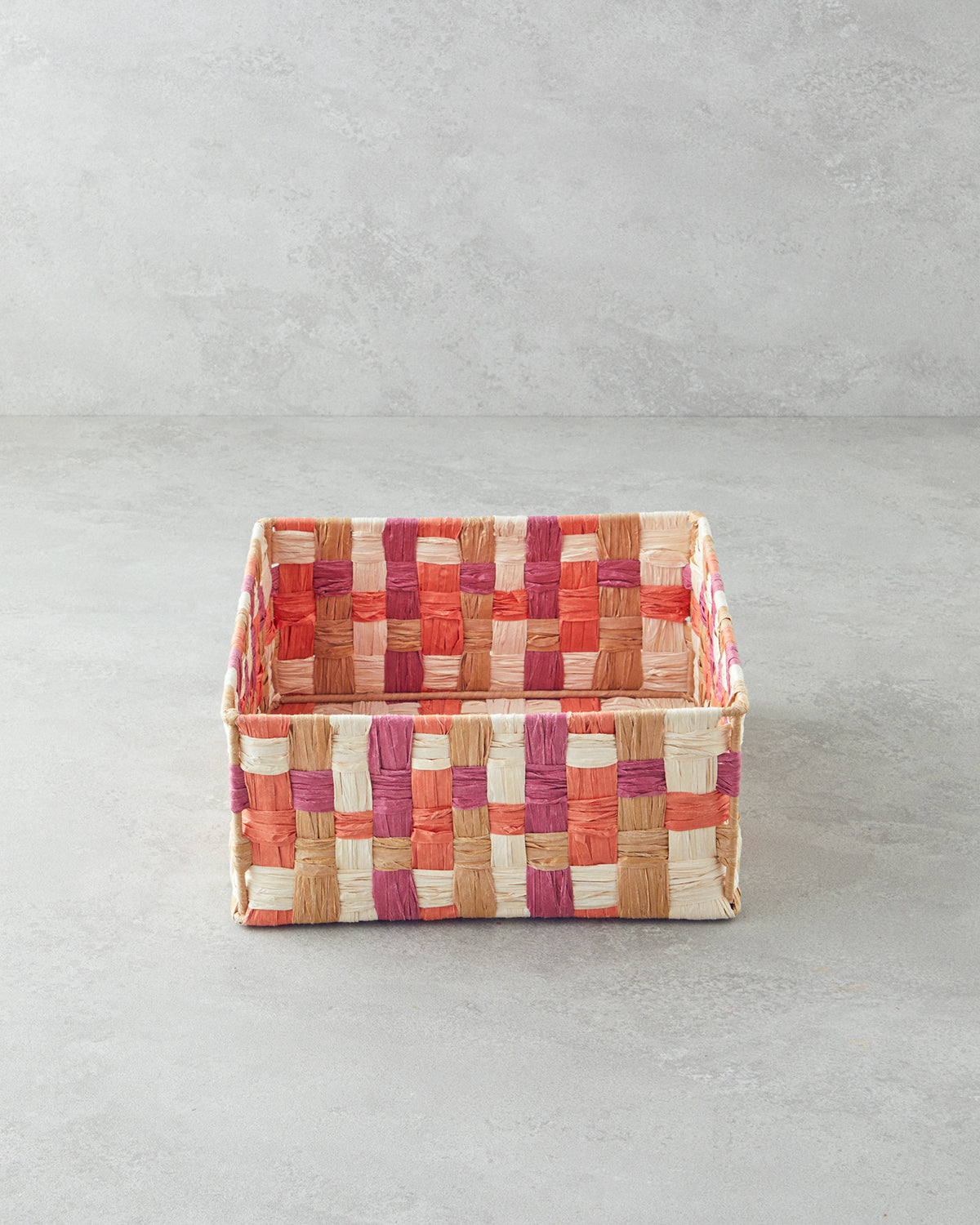 Modern Square Paper Thread Basket - Brown - 18x18x8 cm (view 2)