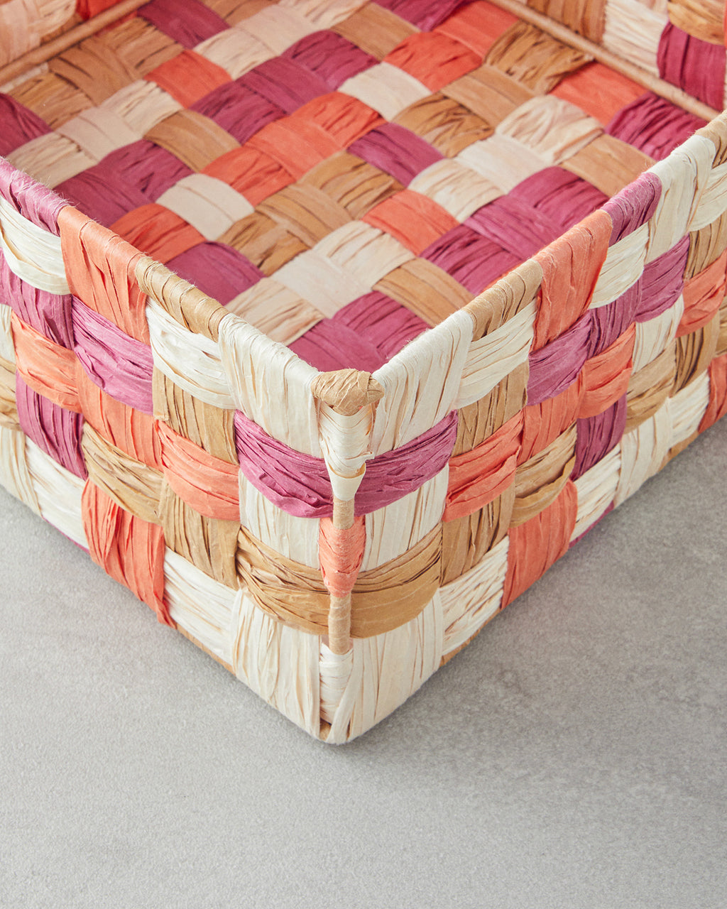 Modern Square Paper Thread Basket - Brown - 22x22x10 cm (view 3)