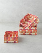 Modern Square Paper Thread Basket - Brown - 26x26x12 cm (view 4)